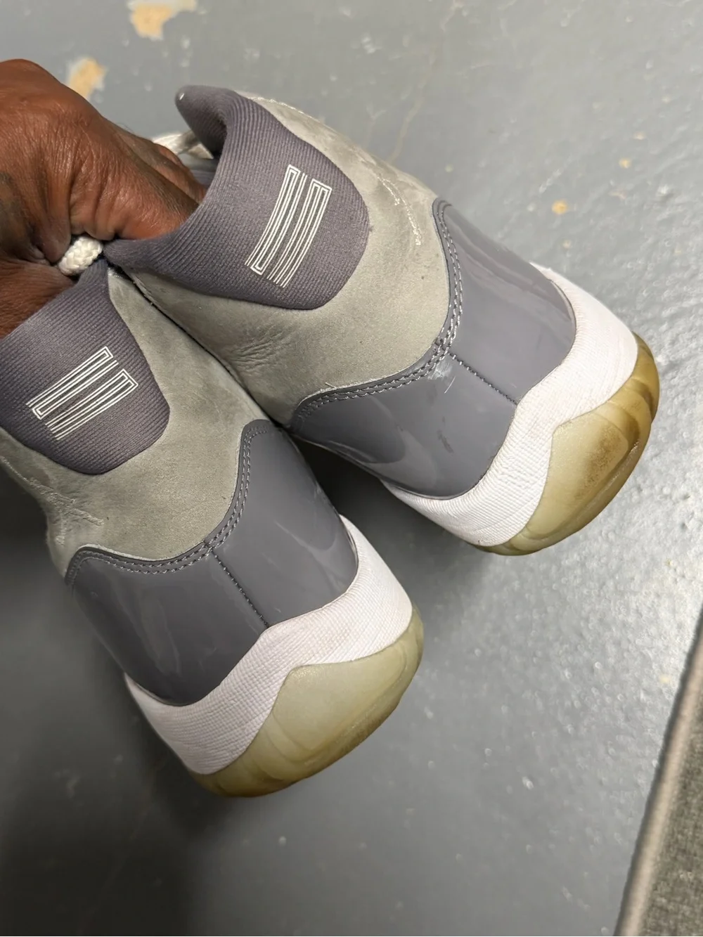 Jordan 11  Men's Retro High-Top Sneakers - Grey/White size 12